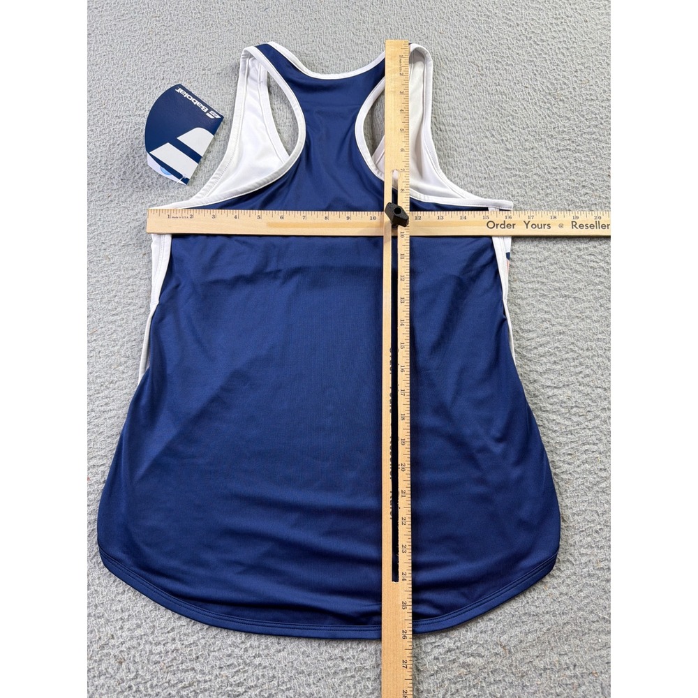Babolat Compete Tank Top Women M Tennis White Blue Red Geometric NWT - Picture 6 of 9